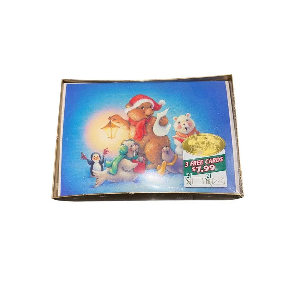 Hallmark Christmas Cards Boxed Set 21 Count Animals Caroling PX1317 Vintage New